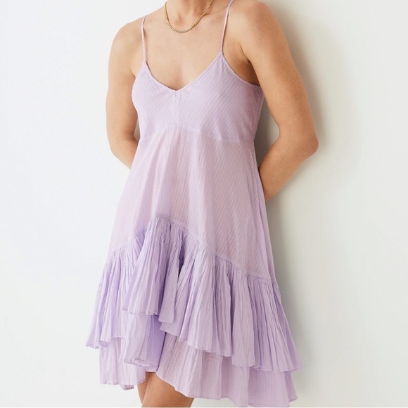 J crew Soft gauze cotton tiered beach dress
 Sweet hyacinth purple - Picture 1 of 3
